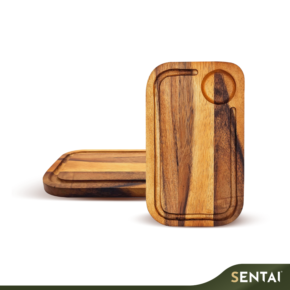 SENI ACACIA SERIES SERVING PLATTER WITH GROOVE - Image 2